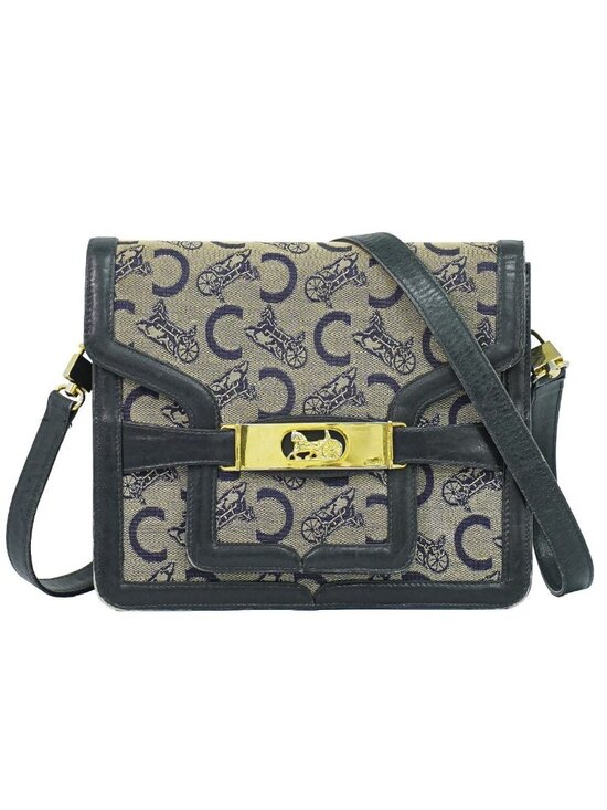 Celine Handbags - ★SOLD★ Celine C Sulky Carriage Shoulder Bag Pochette Canvas Navy